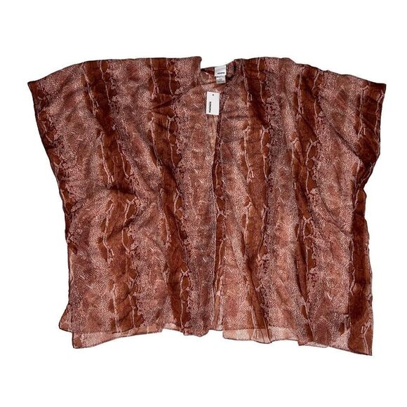 Sonoma Brown Animal Print Open Front Kimono Cover-Up One Size NWT - Picture 1 of 8